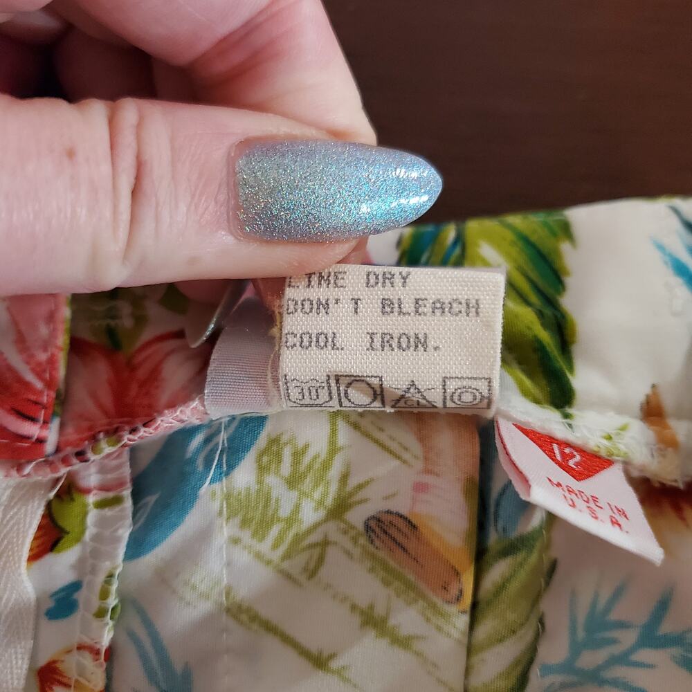 Vtg Tail Tropical Pop Art Hawaiian Pleated Tennis Skirt Size 12 USA Made Retro - Picture 10 of 12